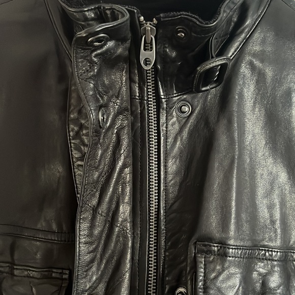 Black Leather Jacket Vintage GAP size Small - Picture 5 of 6